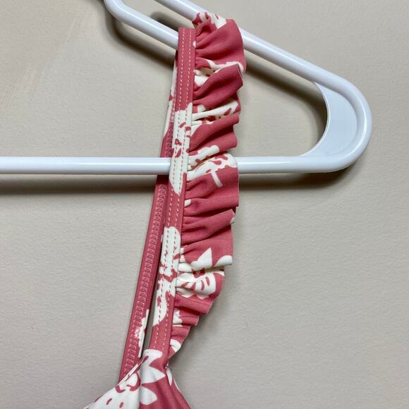 AMUSE SOCIETY Bikini Top Harlow Underwire Rose Pink White Floral Ruffle NEW S - Picture 7 of 13